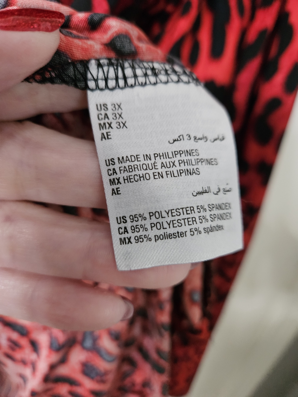 INC International Concepts Red and Black Leopard Print Blouse - Picture 5 of 5